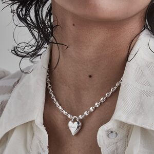 Stolen girlfriends club sliver necklace with heart pendant